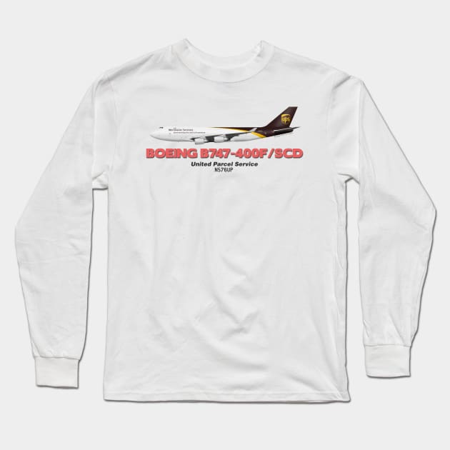 Boeing B747-400F/SCD - United Parcel Service Long Sleeve T-Shirt by TheArtofFlying